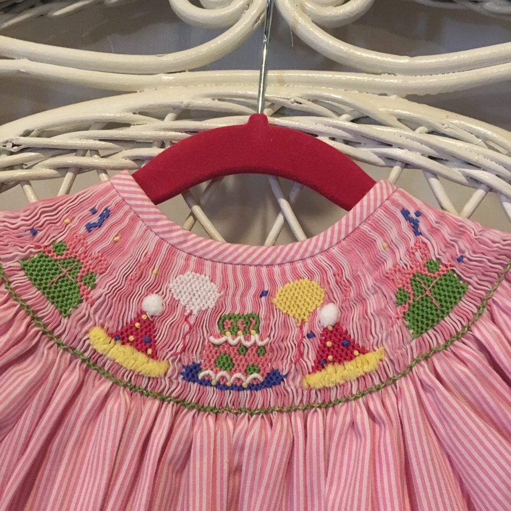 Girls 2T Birthday Party smocked dress